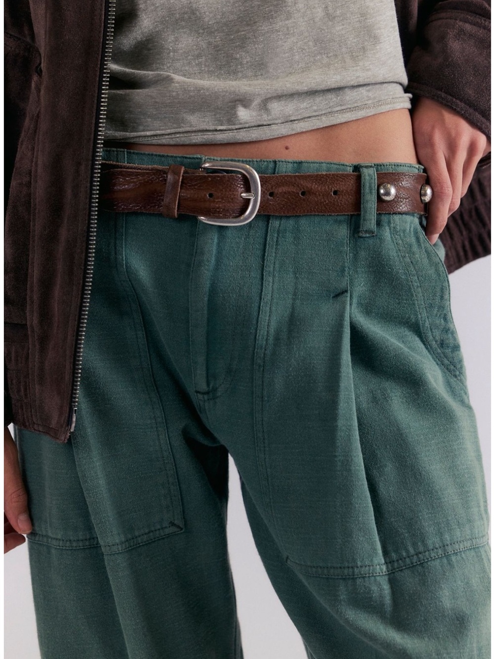 NWT we the free full effect Green Utility Pants - Picture 2 of 7